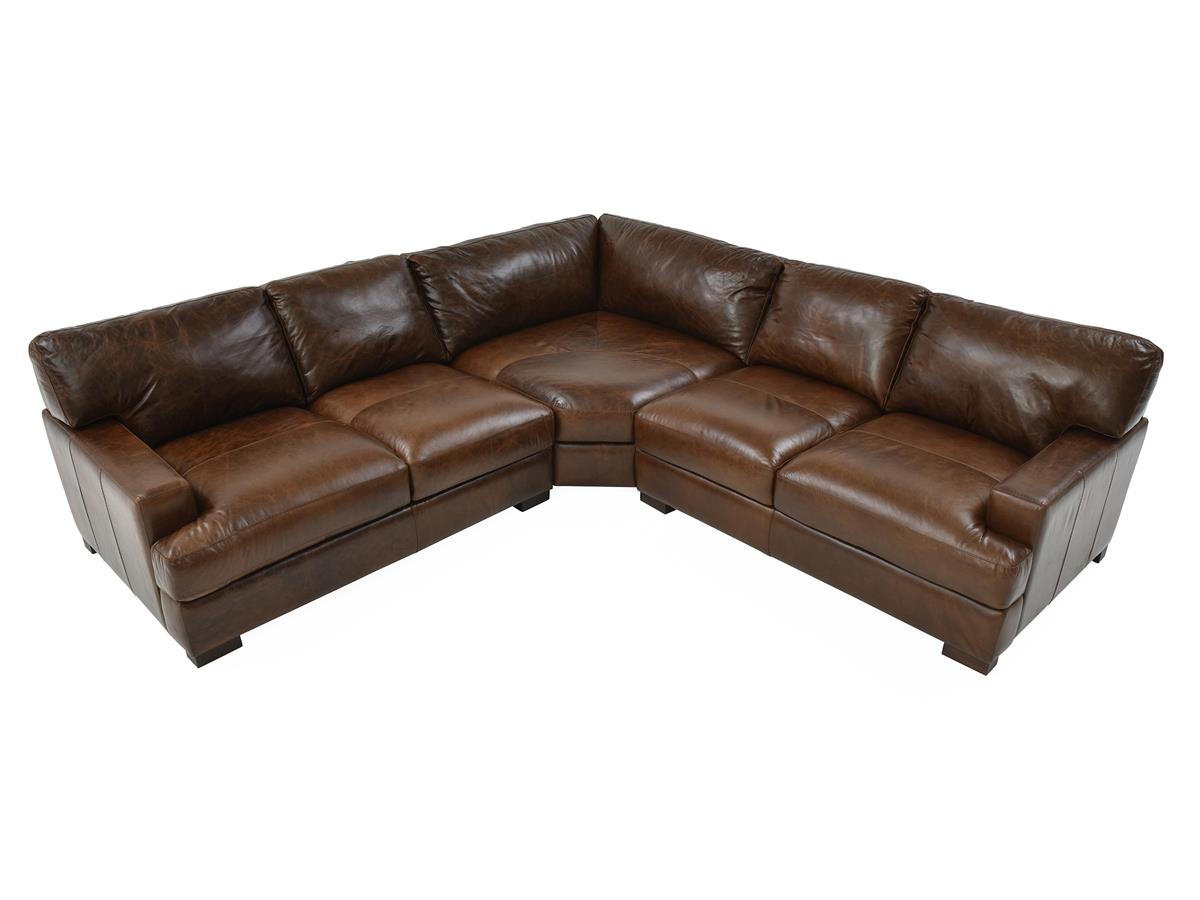Dallas Three-Piece Top-Grain Leather Sectional